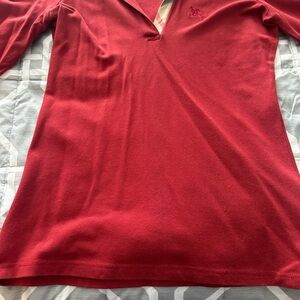 Burberry Red Button Down Shirt